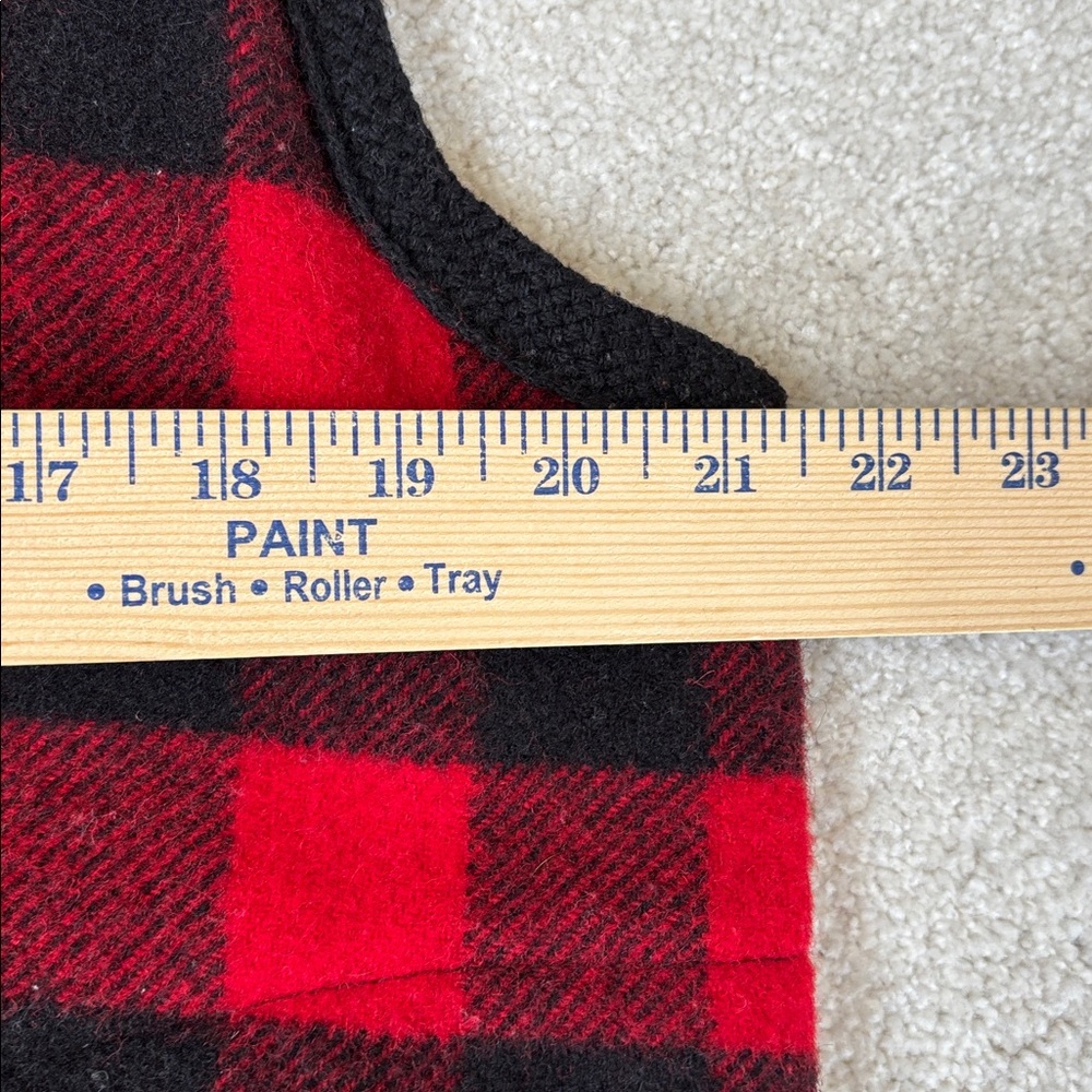 Vintage Woolrich Wool Buffalo Plaid Lined Vest USA‎ Red Black Button Mens Medium - Picture 8 of 11